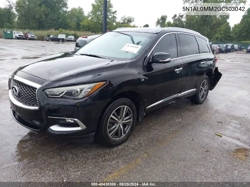 2016 Infiniti Qx60 VIN: 5N1AL0MM2GC503042 Lot: 40430308