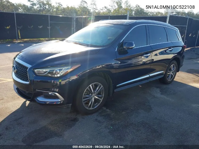 2016 Infiniti Qx60 VIN: 5N1AL0MN1GC522108 Lot: 40432639