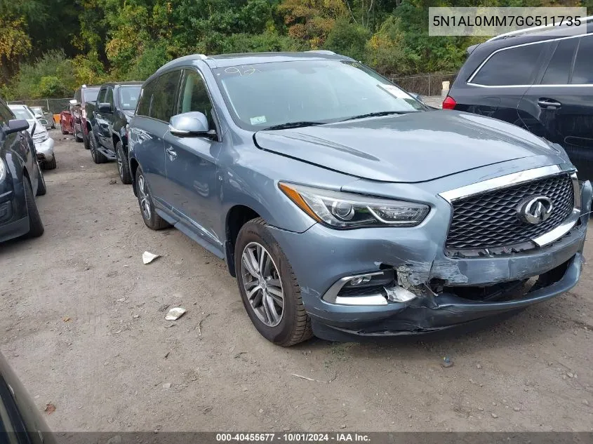 2016 Infiniti Qx60 VIN: 5N1AL0MM7GC511735 Lot: 40455677