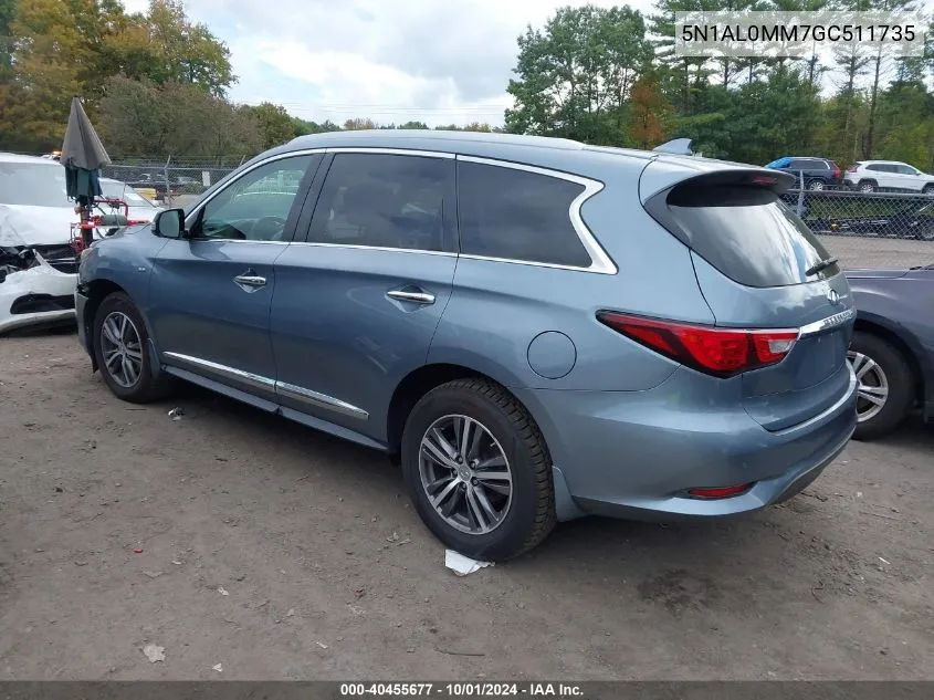 2016 Infiniti Qx60 VIN: 5N1AL0MM7GC511735 Lot: 40455677