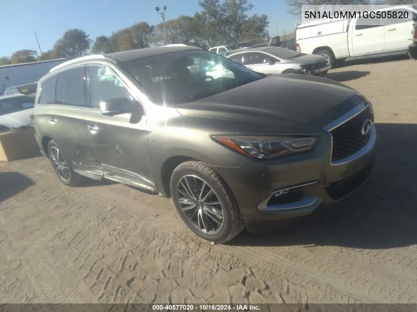 2016 Infiniti Qx60 VIN: 5N1AL0MM1GC505820 Lot: 40577020