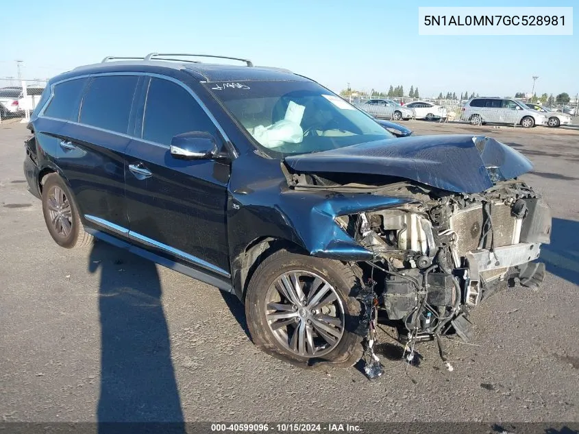 2016 Infiniti Qx60 VIN: 5N1AL0MN7GC528981 Lot: 40599096