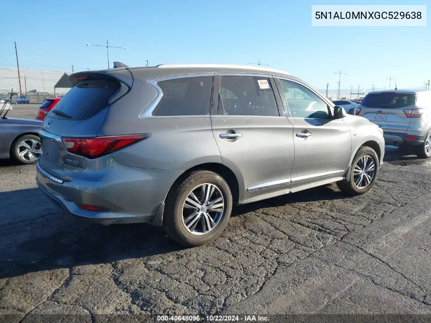 2016 Infiniti Qx60 VIN: 5N1AL0MNXGC529638 Lot: 40648096