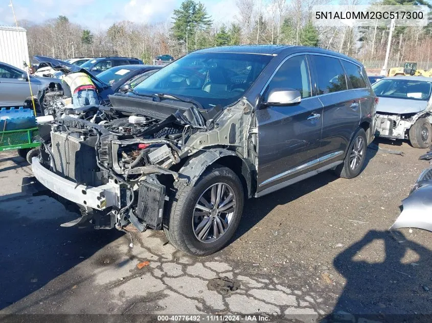 2016 Infiniti Qx60 VIN: 5N1AL0MM2GC517300 Lot: 40776492