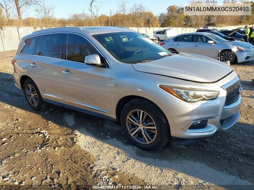 2016 Infiniti Qx60 VIN: 5N1AL0MMXGC520493 Lot: 40798413