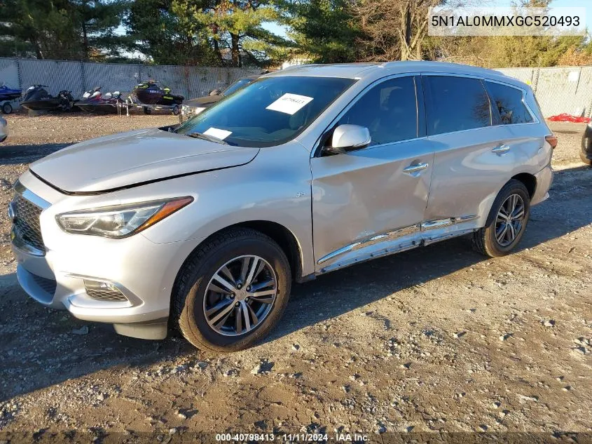 2016 Infiniti Qx60 VIN: 5N1AL0MMXGC520493 Lot: 40798413