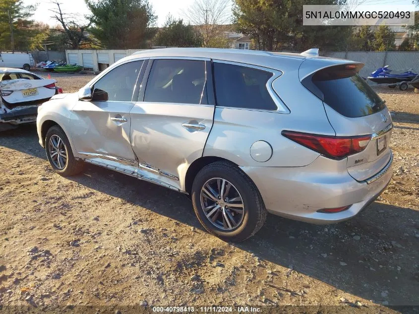 2016 Infiniti Qx60 VIN: 5N1AL0MMXGC520493 Lot: 40798413