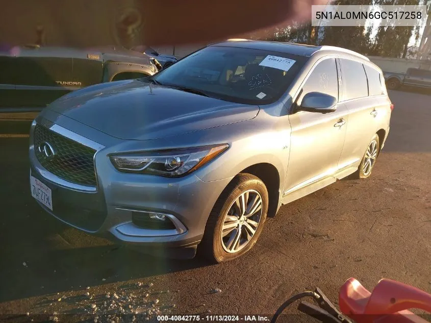 2016 Infiniti Qx60 VIN: 5N1AL0MN6GC517258 Lot: 40842775