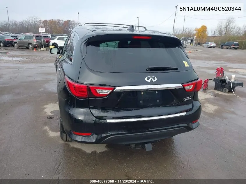 2016 Infiniti Qx60 VIN: 5N1AL0MM4GC520344 Lot: 40877368