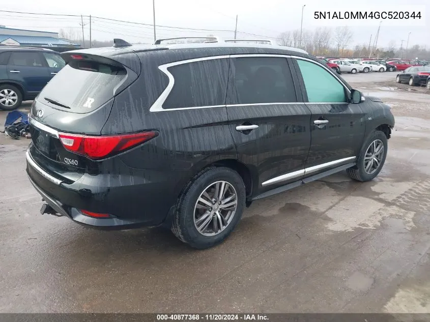 2016 Infiniti Qx60 VIN: 5N1AL0MM4GC520344 Lot: 40877368