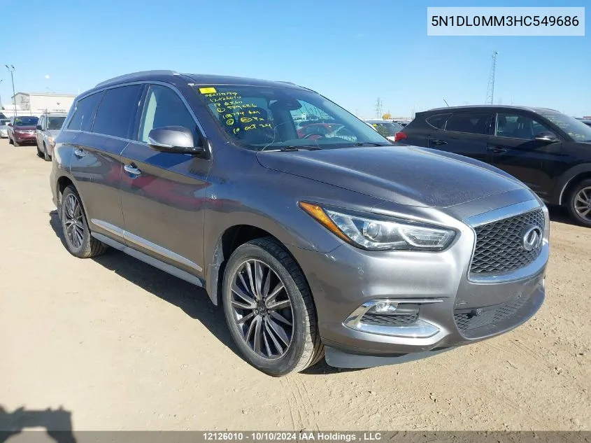 2017 Infiniti Qx60 VIN: 5N1DL0MM3HC549686 Lot: 12126010