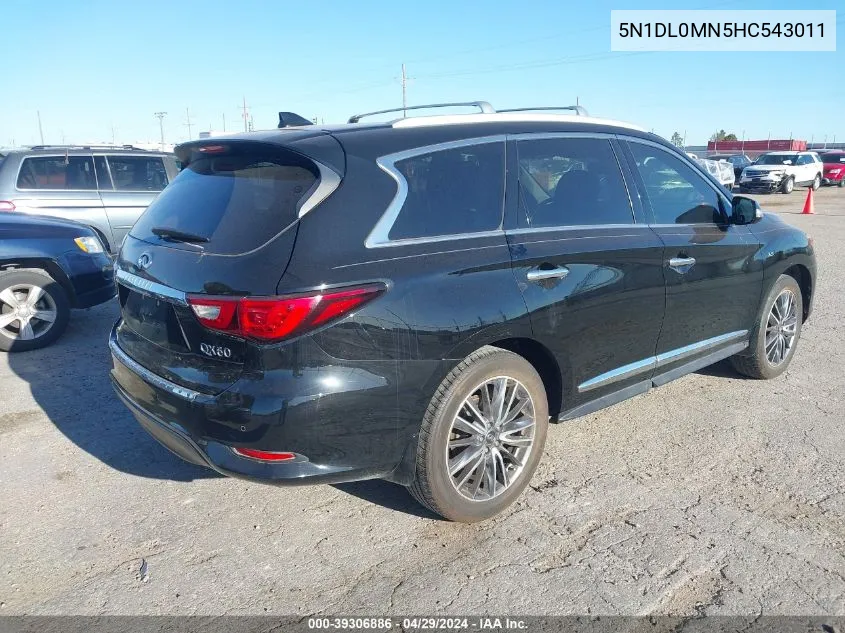 2017 Infiniti Qx60 VIN: 5N1DL0MN5HC543011 Lot: 39306886