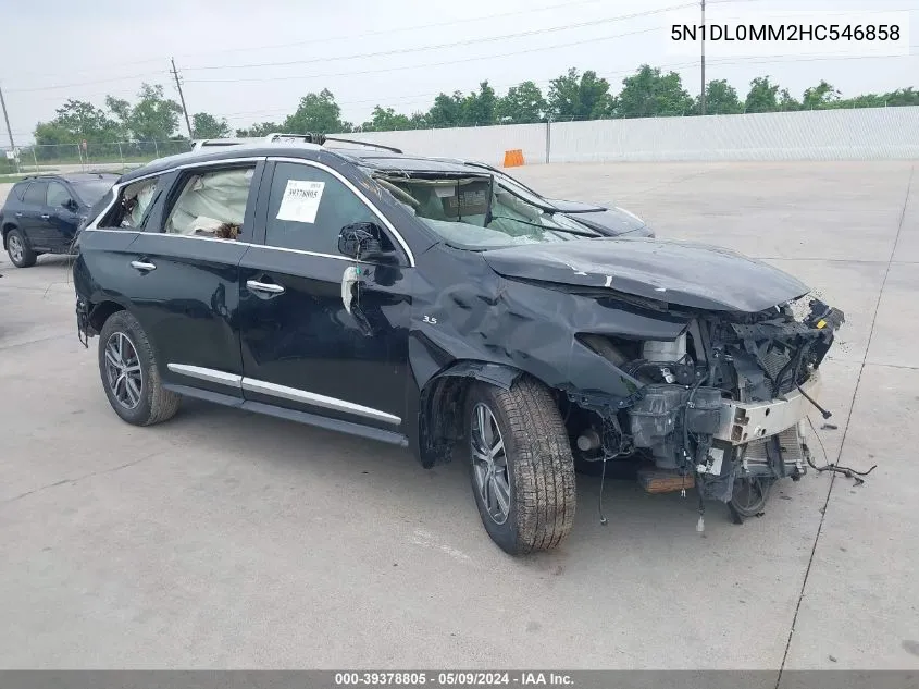 2017 Infiniti Qx60 VIN: 5N1DL0MM2HC546858 Lot: 39378805