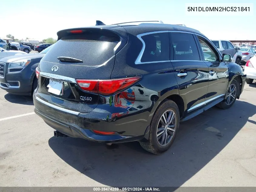 2017 Infiniti Qx60 VIN: 5N1DL0MN2HC521841 Lot: 39474259