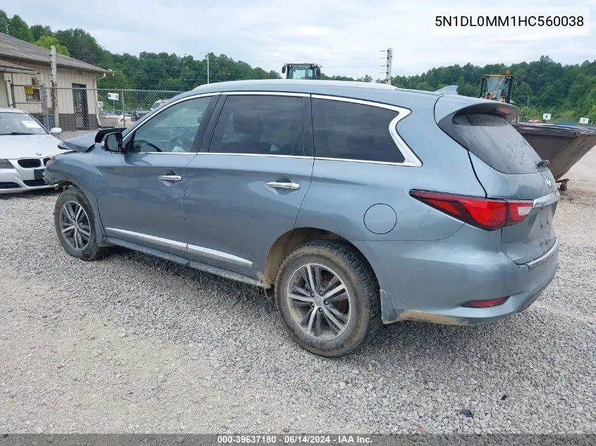 2017 Infiniti Qx60 VIN: 5N1DL0MM1HC560038 Lot: 39637180