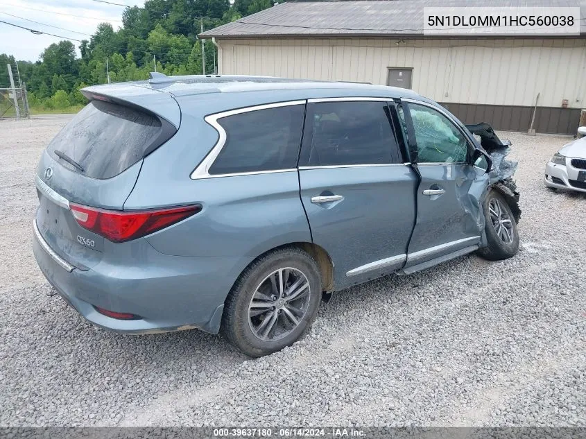 2017 Infiniti Qx60 VIN: 5N1DL0MM1HC560038 Lot: 39637180