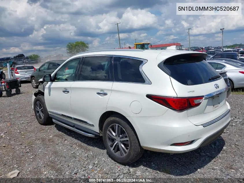 2017 Infiniti Qx60 VIN: 5N1DL0MM3HC520687 Lot: 39741863