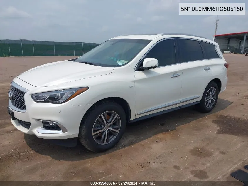 2017 Infiniti Qx60 VIN: 5N1DL0MM6HC505150 Lot: 39948376