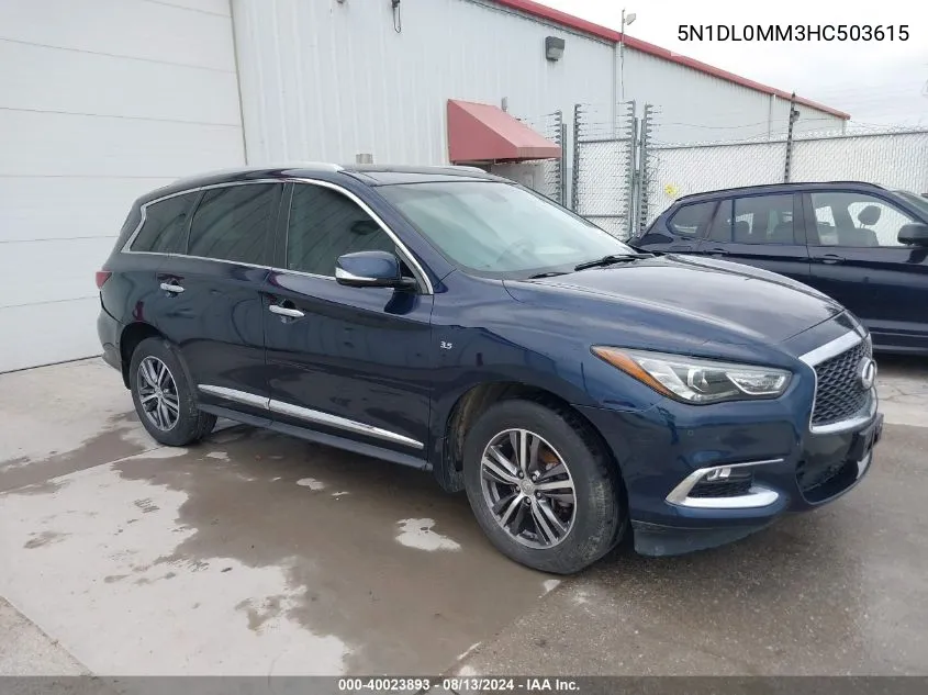 2017 Infiniti Qx60 VIN: 5N1DL0MM3HC503615 Lot: 40023893