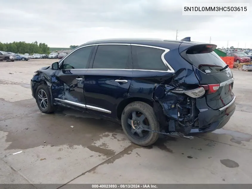 2017 Infiniti Qx60 VIN: 5N1DL0MM3HC503615 Lot: 40023893