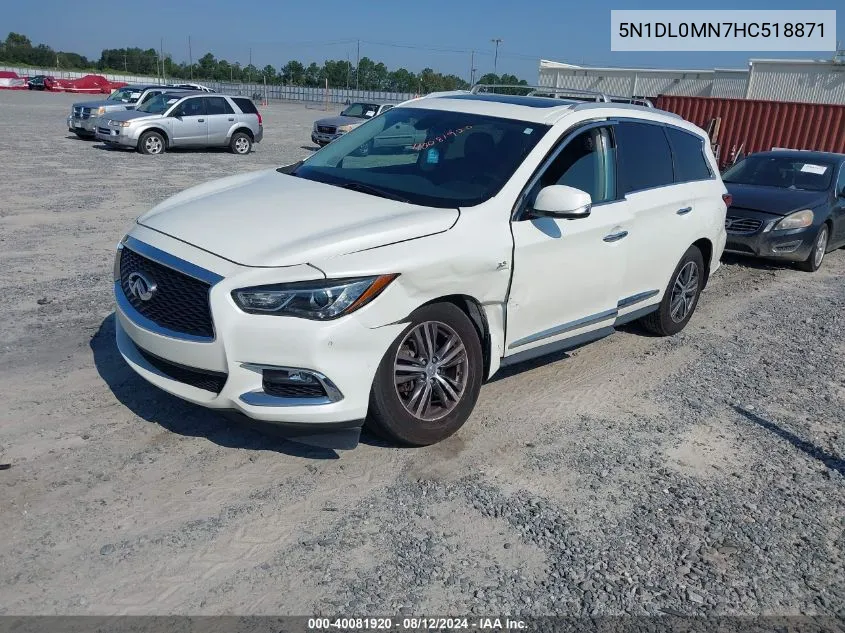 2017 Infiniti Qx60 VIN: 5N1DL0MN7HC518871 Lot: 40081920