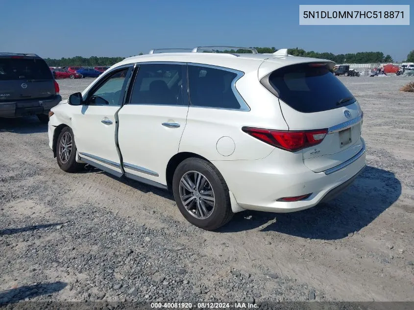 2017 Infiniti Qx60 VIN: 5N1DL0MN7HC518871 Lot: 40081920