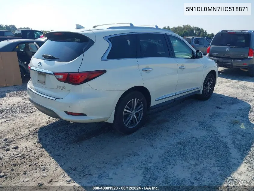 2017 Infiniti Qx60 VIN: 5N1DL0MN7HC518871 Lot: 40081920