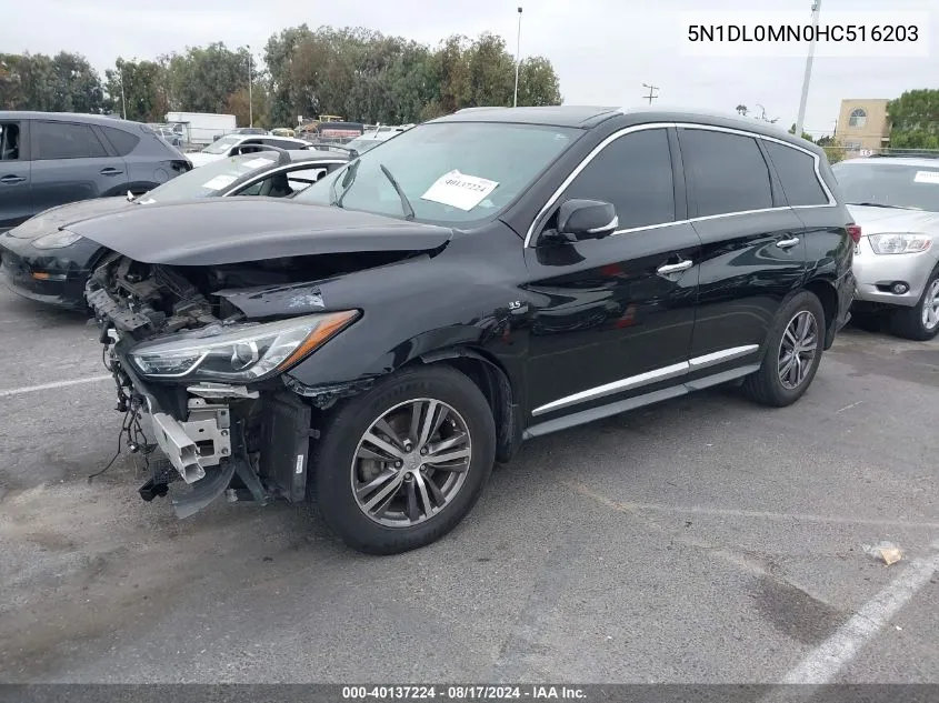 2017 Infiniti Qx60 VIN: 5N1DL0MN0HC516203 Lot: 40137224