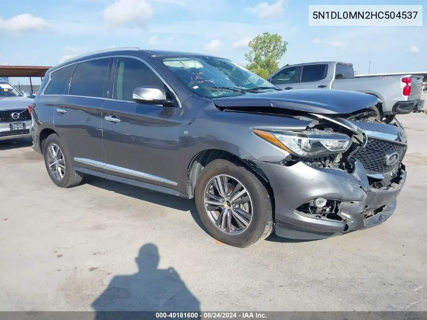 2017 Infiniti Qx60 VIN: 5N1DL0MN2HC504537 Lot: 40181600