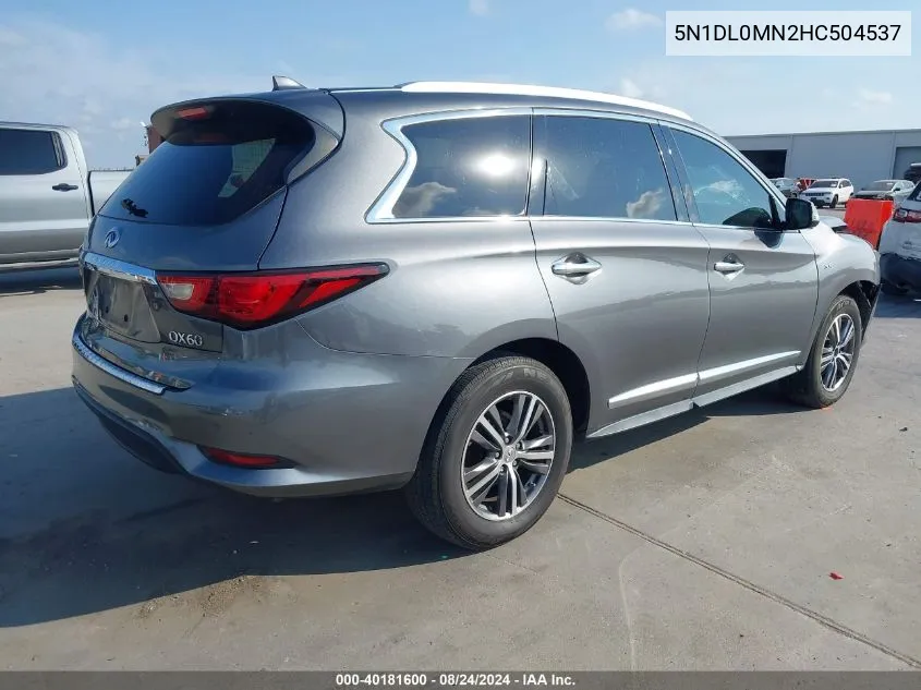 2017 Infiniti Qx60 VIN: 5N1DL0MN2HC504537 Lot: 40181600