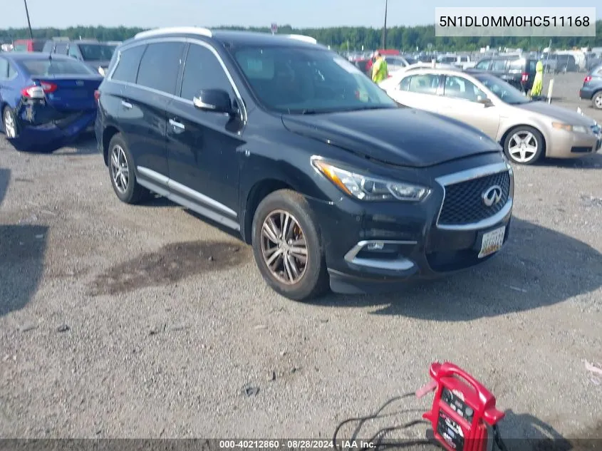 2017 Infiniti Qx60 VIN: 5N1DL0MM0HC511168 Lot: 40212860