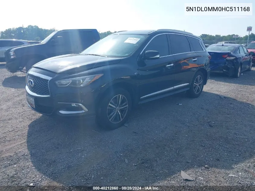 2017 Infiniti Qx60 VIN: 5N1DL0MM0HC511168 Lot: 40212860