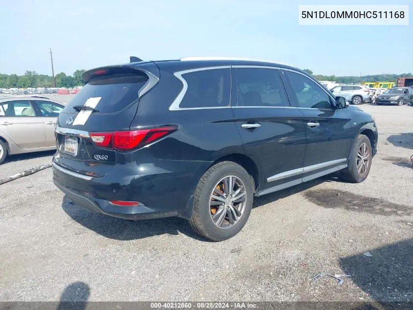 2017 Infiniti Qx60 VIN: 5N1DL0MM0HC511168 Lot: 40212860