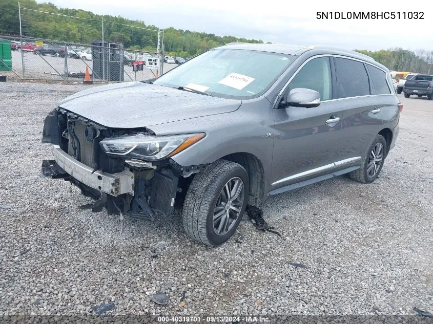 2017 Infiniti Qx60 VIN: 5N1DL0MM8HC511032 Lot: 40319701