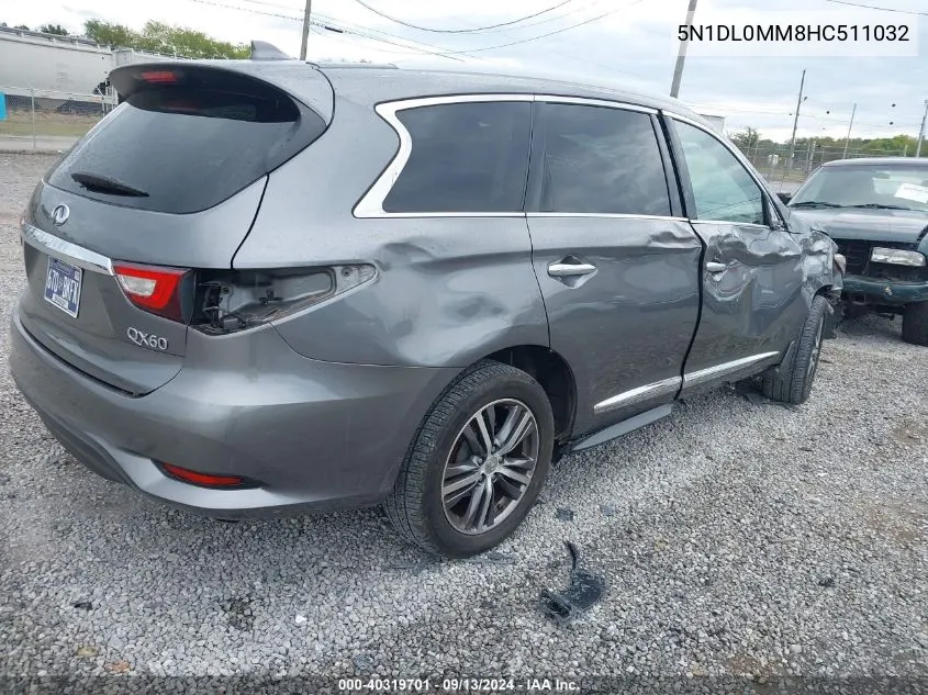 2017 Infiniti Qx60 VIN: 5N1DL0MM8HC511032 Lot: 40319701