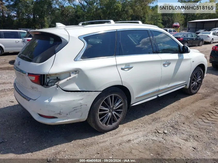 2017 Infiniti Qx60 VIN: 5N1DL0MN6HC518165 Lot: 40400525