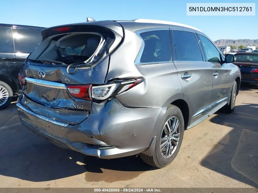 2017 Infiniti Qx60 VIN: 5N1DL0MN3HC512761 Lot: 40428085