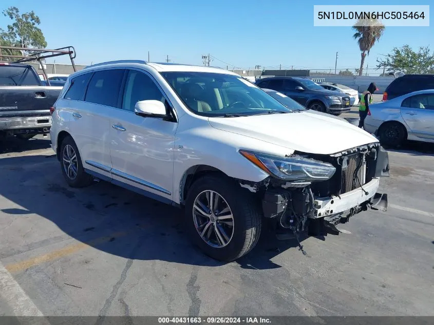 2017 Infiniti Qx60 VIN: 5N1DL0MN6HC505464 Lot: 40431663