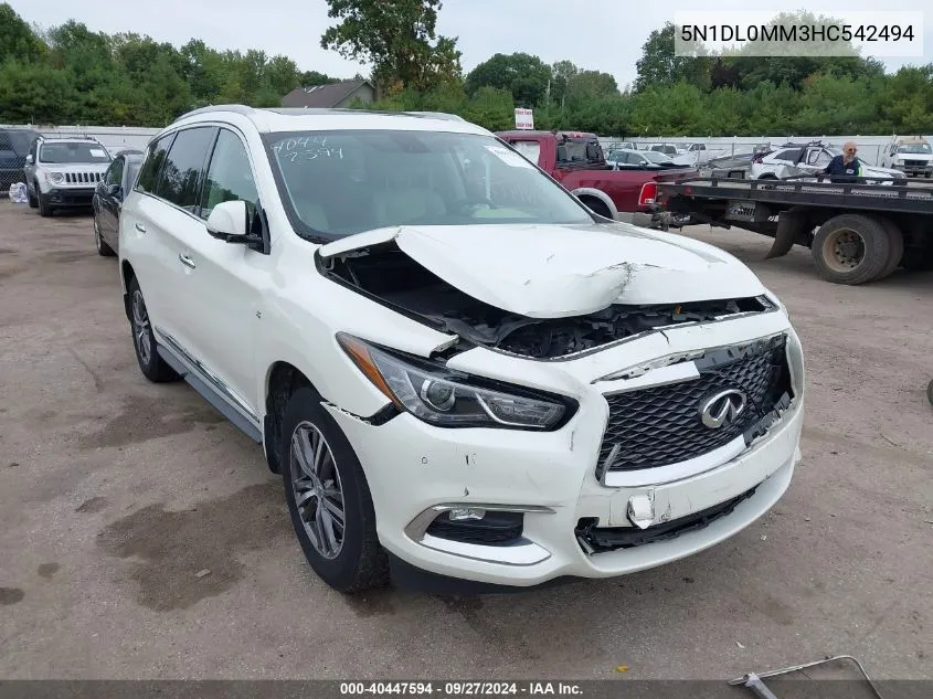 2017 Infiniti Qx60 VIN: 5N1DL0MM3HC542494 Lot: 40447594