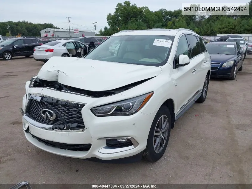 2017 Infiniti Qx60 VIN: 5N1DL0MM3HC542494 Lot: 40447594