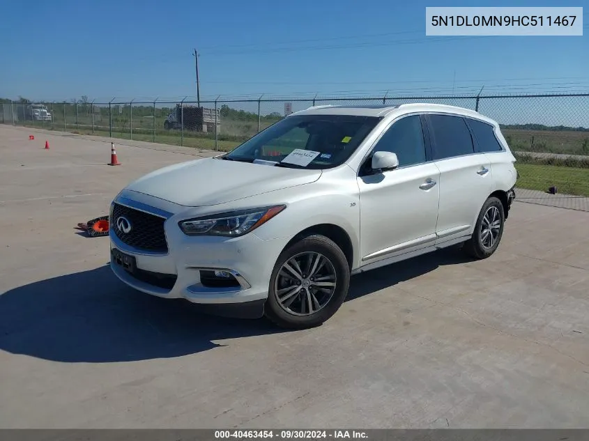 2017 Infiniti Qx60 VIN: 5N1DL0MN9HC511467 Lot: 40463454