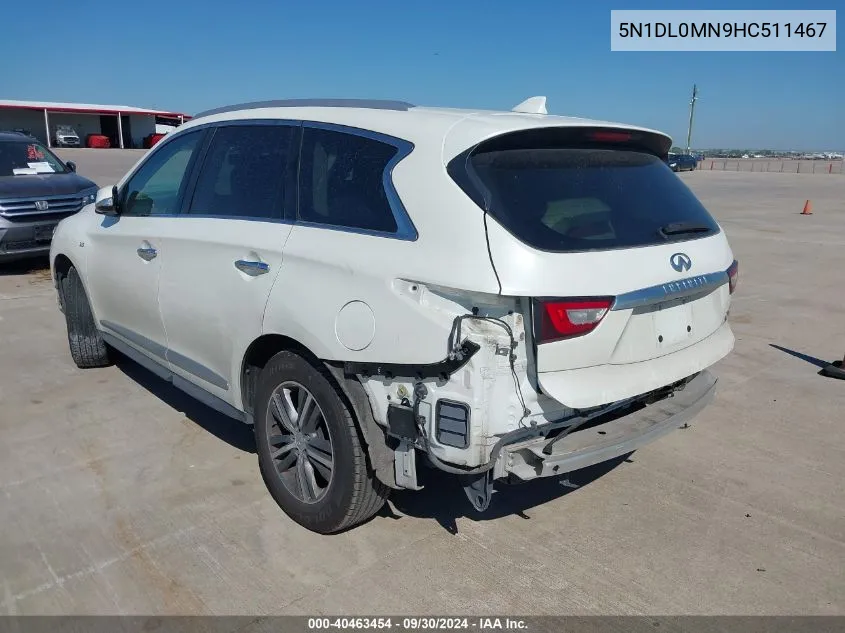 2017 Infiniti Qx60 VIN: 5N1DL0MN9HC511467 Lot: 40463454