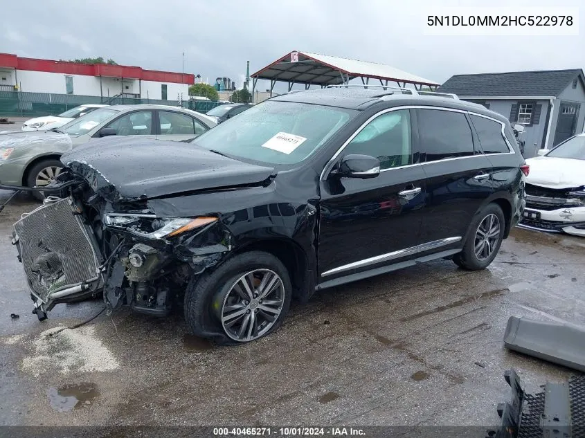 2017 Infiniti Qx60 VIN: 5N1DL0MM2HC522978 Lot: 40465271