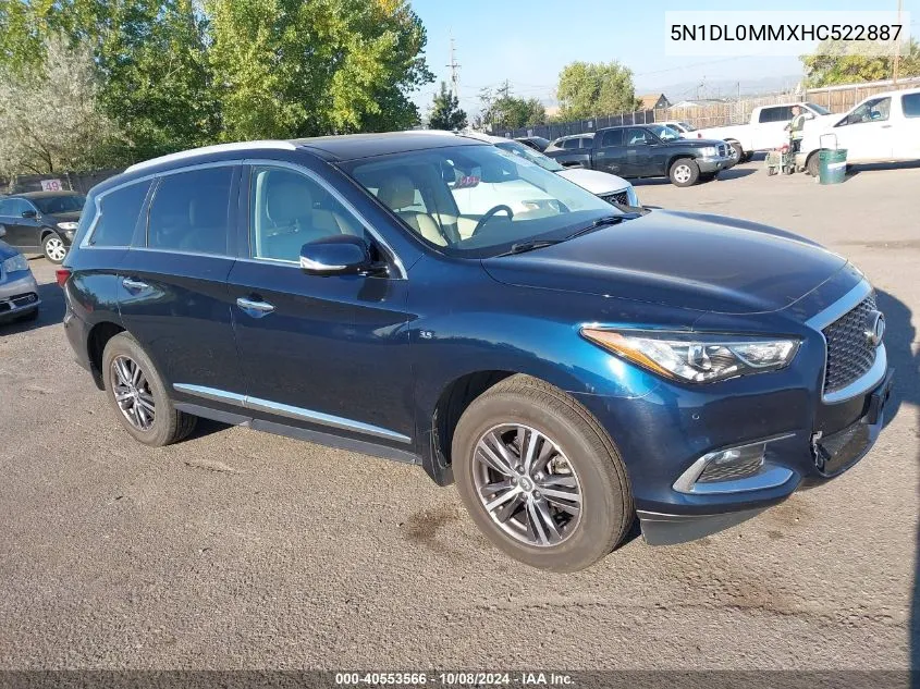 2017 Infiniti Qx60 VIN: 5N1DL0MMXHC522887 Lot: 40553566