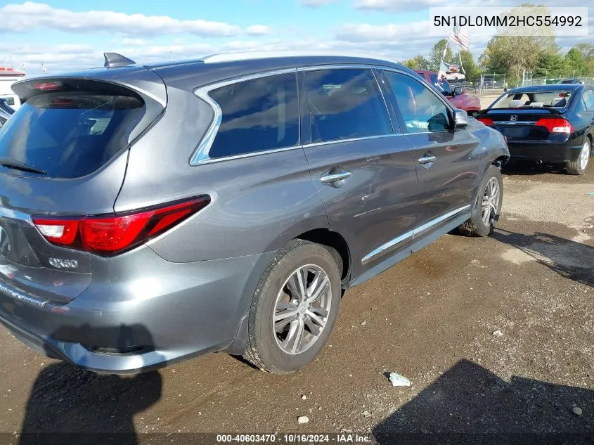 2017 Infiniti Qx60 VIN: 5N1DL0MM2HC554992 Lot: 40603470