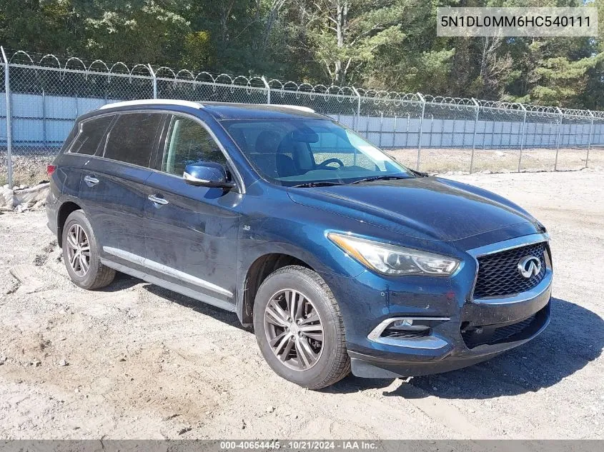 2017 Infiniti Qx60 VIN: 5N1DL0MM6HC540111 Lot: 40654445