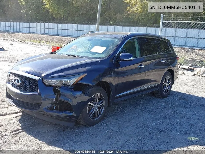 2017 Infiniti Qx60 VIN: 5N1DL0MM6HC540111 Lot: 40654445