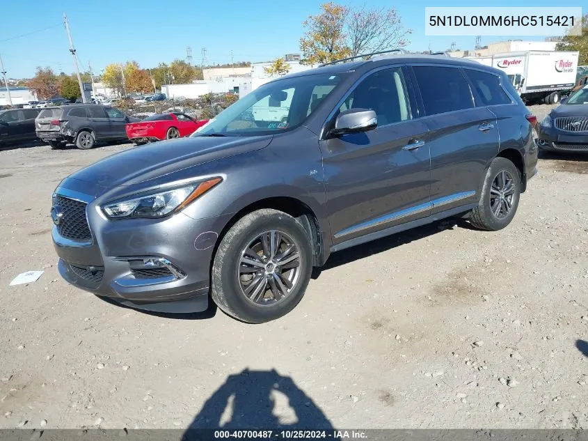 2017 Infiniti Qx60 VIN: 5N1DL0MM6HC515421 Lot: 40700487