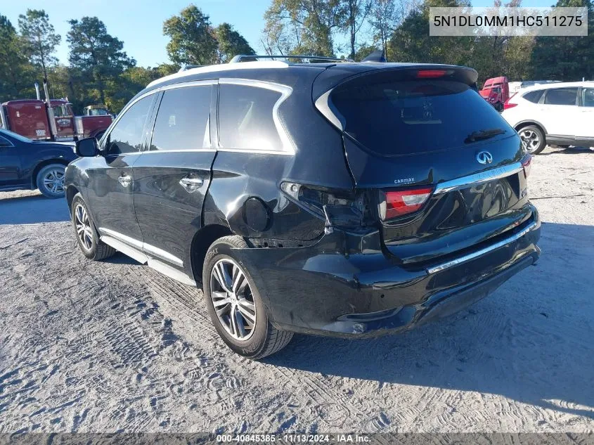 2017 Infiniti Qx60 VIN: 5N1DL0MM1HC511275 Lot: 40845385