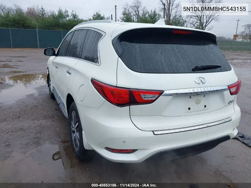 2017 Infiniti Qx60 VIN: 5N1DL0MM8HC543155 Lot: 40853186